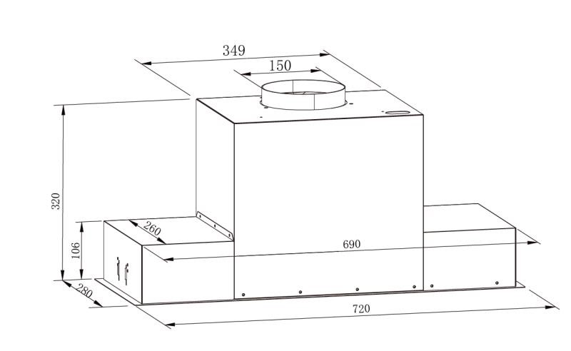 Máy Hút Mùi Âm Tủ Toàn Phần KAFF KF-BI70PR | KAFF VIETNAM